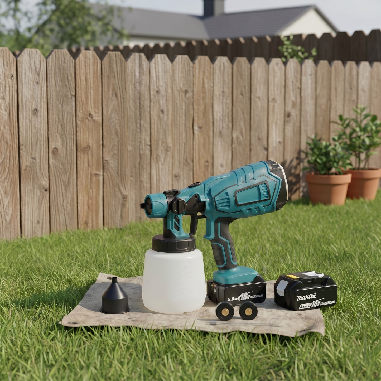 Makita Compatible Pro Paint Sprayer + Battery Power Bundle & Accessories