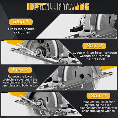 Powerful 5-inch Brushless Cordless Circular Saw Dewalt Power Compatible 20V