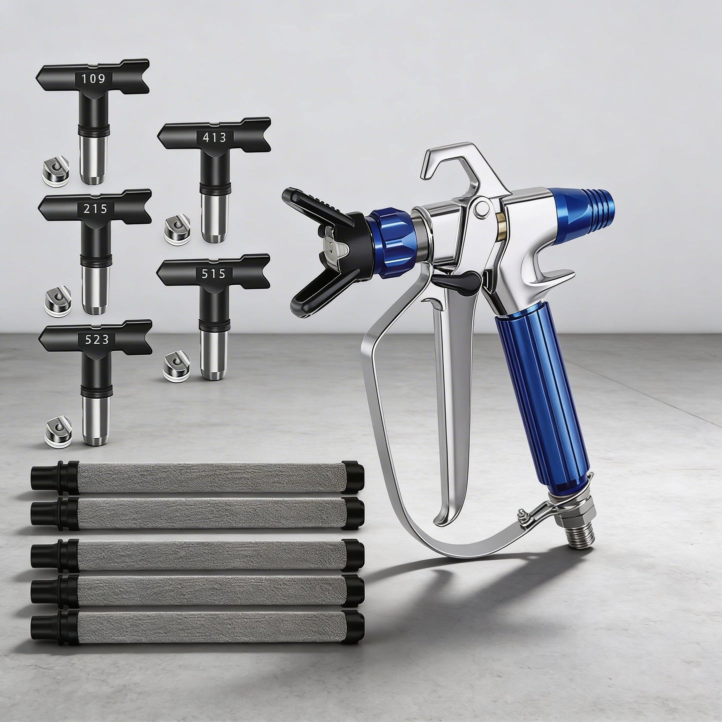 Airless Paint Sprayer Gun Accessory Kit – Spray Gun with 5 Tips (No Machine Included)