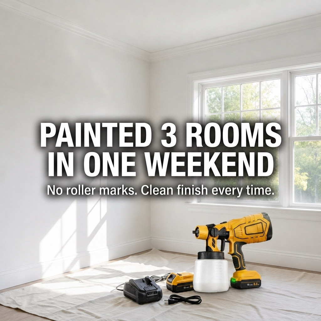 DeWalt Compatible 18V Cordless Paint Sprayer – Lightweight, High-Precision HVLP