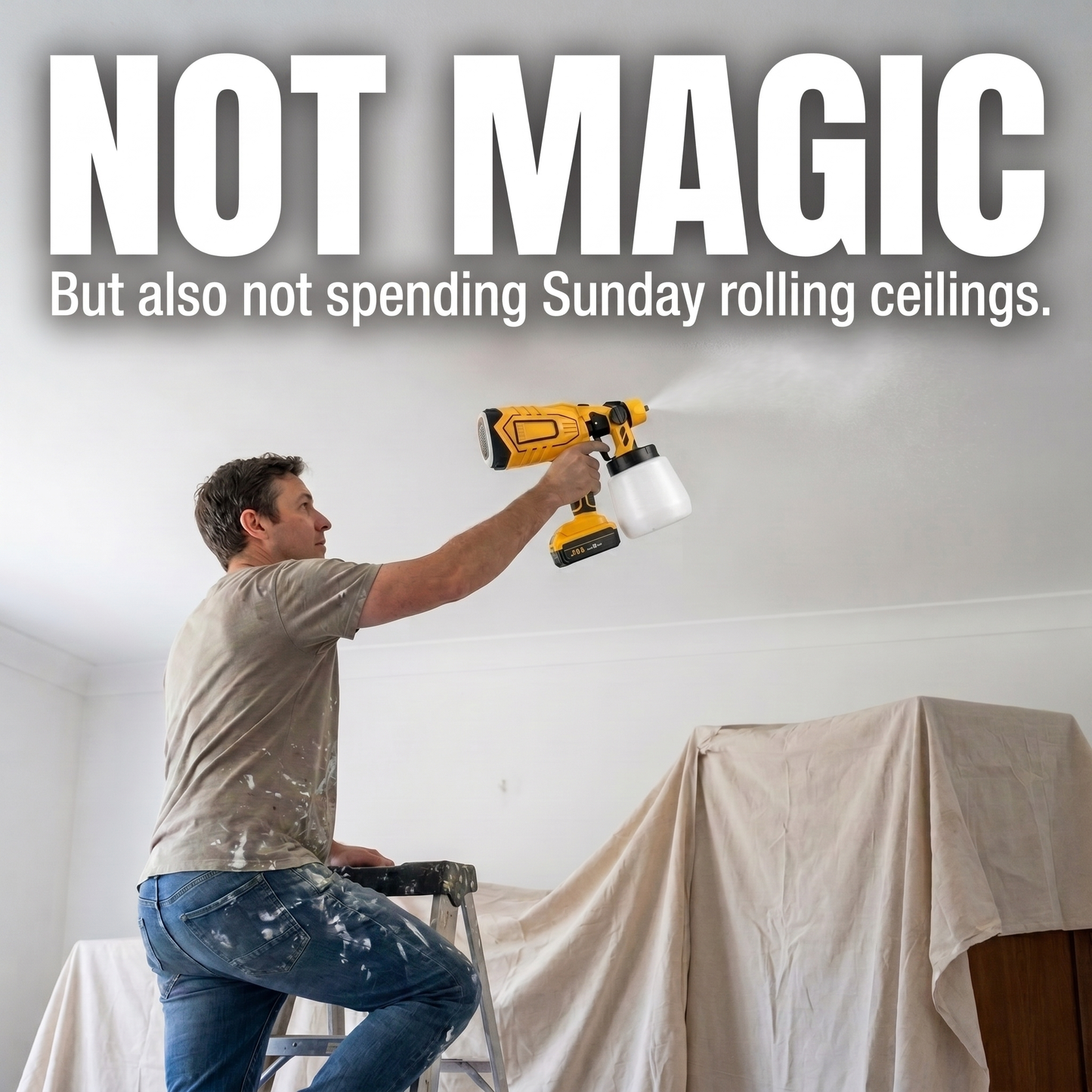 DeWalt Compatible 18V Cordless Paint Sprayer – Lightweight, High-Precision HVLP