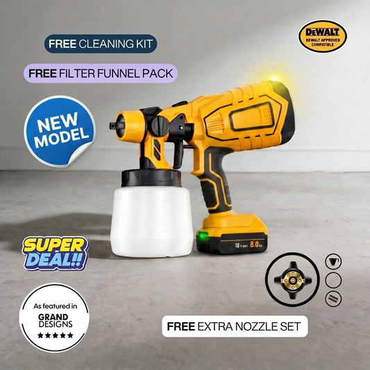 DeWalt Compatible 18V Cordless Paint Sprayer – Lightweight, High-Precision HVLP
