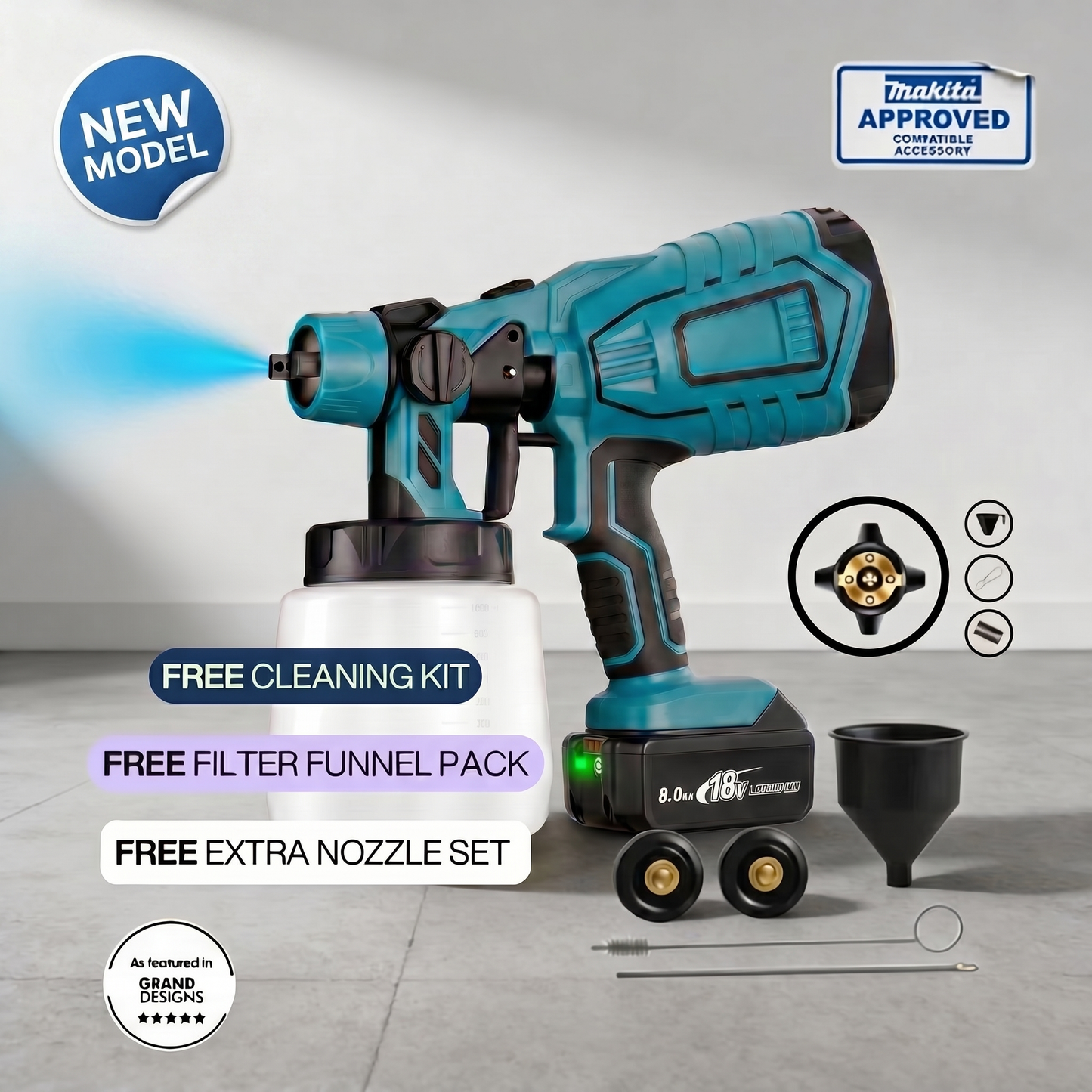 Makita Compatible 18v Cordless Paint Sprayer