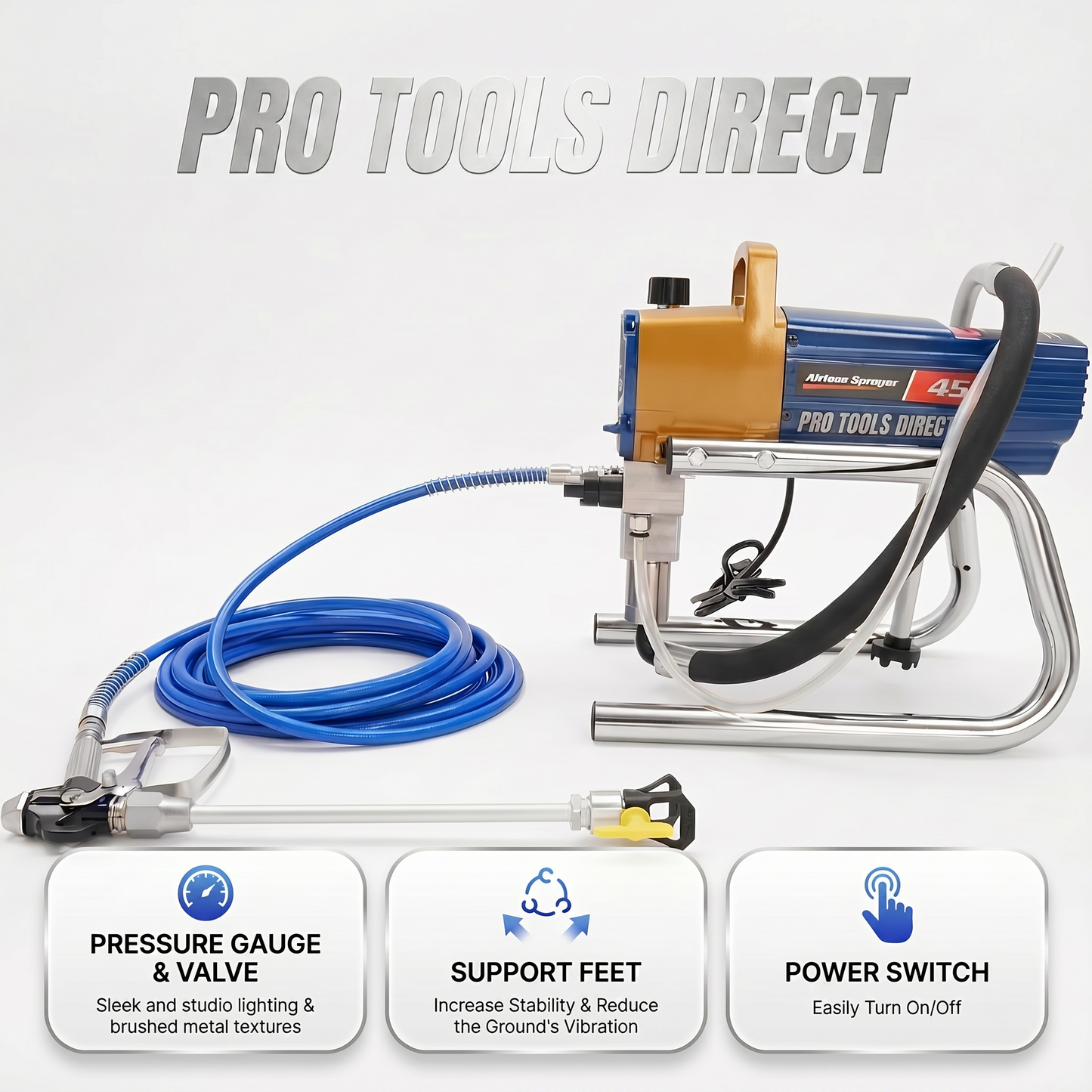 220V Pro Airless Paint Sprayer – 1500W for Interior and Exterior Use