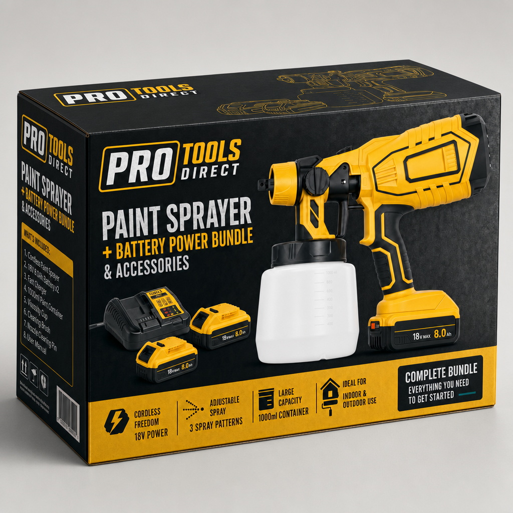 Dewalt Compatible Pro Paint Sprayer + Battery Power Bundle & Accessories